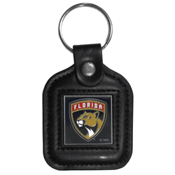 Florida Panthers Square Leatherette Key Chain
