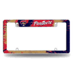 Florida Panthers Tie Dye 12" x 6" Chrome All Over Automotive License Plate Frame for Car/Truck/SUV