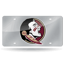 Florida State Seminoles  12" x 6" Silver Laser Cut Tag For Car/Truck/SUV