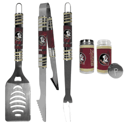 Florida State Seminoles 3 pc Tailgater BBQ Set and Salt and Pepper Shaker Set