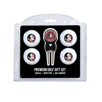Florida State Seminoles 4 Ball Gift Set + Divot Tool & Marker