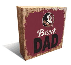 Florida State Seminoles Best Dad 6x6 Wood Block