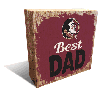 Florida State Seminoles Best Dad 6x6 Wood Block