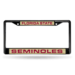 Florida State Seminoles Black 12" x 6" Black Laser Cut Chrome Frame