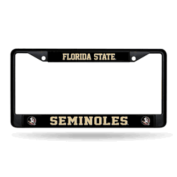 Florida State Seminoles  Black Chrome Frame with Plastic Inserts 12" x 6" Car/Truck Auto Accessory
