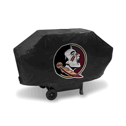 Florida State Seminoles Black Deluxe Vinyl Grill Cover - 68" Wide/Heavy Duty/Velcro Staps