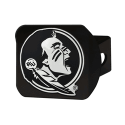 Florida State Seminoles Black Metal Hitch Cover with Metal Chrome 3D Emblem