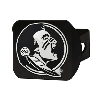 Florida State Seminoles Black Metal Hitch Cover with Metal Chrome 3D Emblem