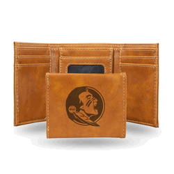 Florida State Seminoles Brown Laser Engraved Faux Leather Trifold