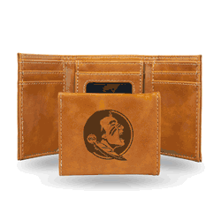 Florida State Seminoles Brown Laser Engraved Tri-Fold Wallet