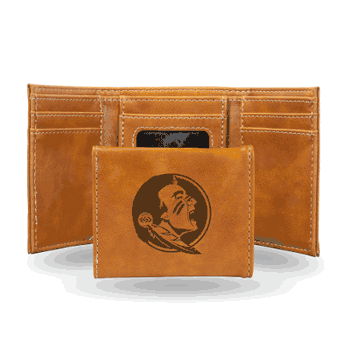 Florida State Seminoles Brown Laser Engraved Tri-Fold Wallet