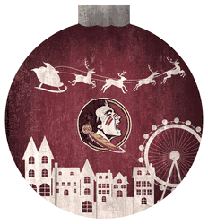 Florida State Seminoles Christmas Village 12in Wall Art