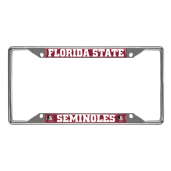 Florida State Seminoles Chrome Metal License Plate Frame, 6.25in x 12.25in