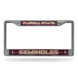 Florida State Seminoles Classic 12" x 6" Silver Bling Chrome Car/Truck/SUV Auto Accessory