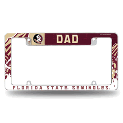 Florida State Seminoles Dad 12" x 6" Chrome All Over Automotive License Plate Frame