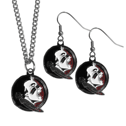 Florida State Seminoles Dangle Earrings and Chain Necklace Set