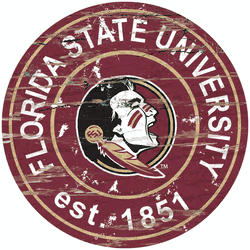 Florida State Seminoles Distressed Round Sign