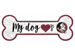 Florida State Seminoles Dog Bone 6x12 Sign
