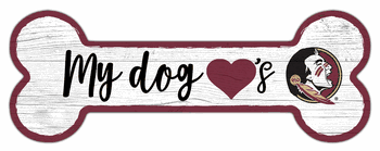 Florida State Seminoles Dog Bone 6x12 Sign