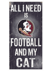 Florida State Seminoles Football and My Cat 6x12 Sign