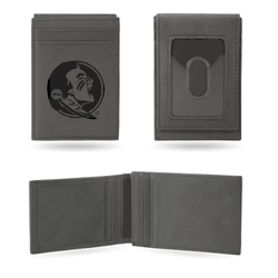 Florida State Seminoles Gray Laser Engraved Front Pocket Wallet