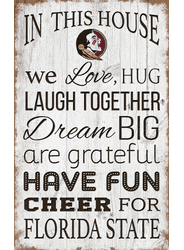 Florida State Seminoles In This House 11x19 Sign