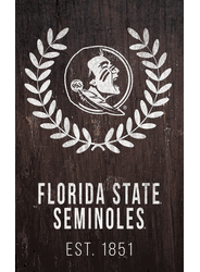 Florida State Seminoles Laurel Wreath 11x19 Sign