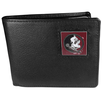 Florida State Seminoles Leather Bi-fold Wallet Packaged in Gift Box