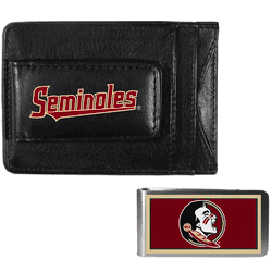 Florida State Seminoles Leather Cash & Cardholder & Color Money Clip