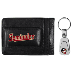 Florida State Seminoles Leather Cash & Cardholder & Steel Key Chain