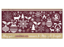 Florida State Seminoles Merry and Bright 6x12 Sign