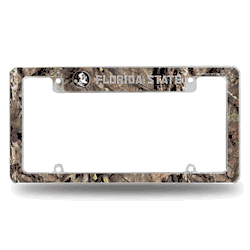 Florida State Seminoles Mossy Oak 12" x 6" Chrome All Over Automotive License Plate Frame for Car/Truck/SUV