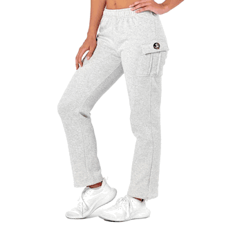 Florida State Seminoles NCAA Kadi Cargo Straight Fleece Pants Heather Grey Small