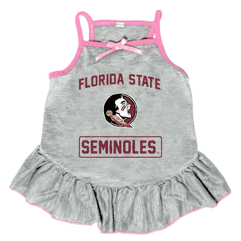 Florida State Seminoles Pet Dress Grey Type Small