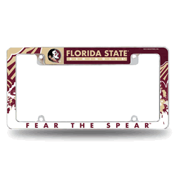 Florida State Seminoles Primary 12" x 6" Chrome All Over Automotive License Plate Frame