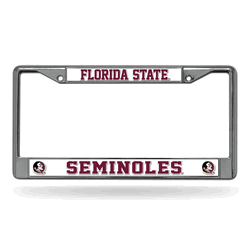 Florida State Seminoles Standard Chrome Frame with Plastic Inserts 12" x 6" Car/Truck Auto Accessory