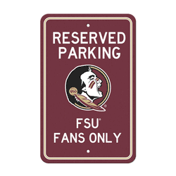 Florida State Seminoles Team Color Reserved Parking Sign Dcor 18in. X 11.5in. Lightweight
