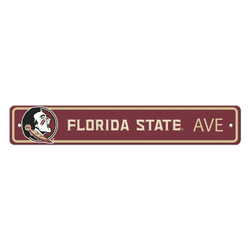 Florida State Seminoles Team Color Street Sign Dcor 4in. X 24in. Lightweight