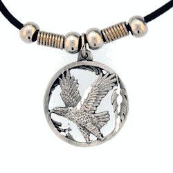 Flying Eagle Adjustable Cord Necklace
