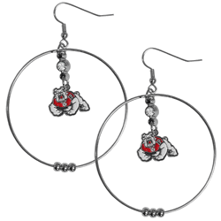 Fresno State Bulldogs 2 Inch Hoop Earrings