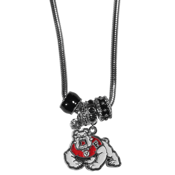 Fresno State Bulldogs Euro Bead Necklace