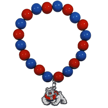 Fresno State Bulldogs Fan Bead Bracelet