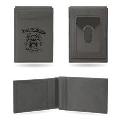 Fresno State Bulldogs Gray Laser Engraved Front Pocket Wallet