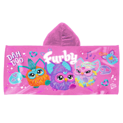 Furby Retro Rainbow Youth Hooded Towel 22x51 inches