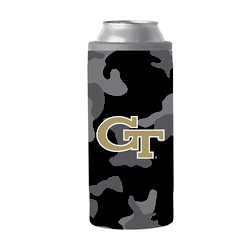 GA Tech Black Camo 12oz Slim Can Coolie