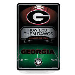 Georgia Bulldogs 11X17 Large Embossed Metal Wall Sign