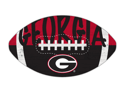 Georgia Bulldogs 12" Football Cutout Sign with City Name