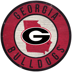 Georgia Bulldogs 12 in. Circle w/ State Sign