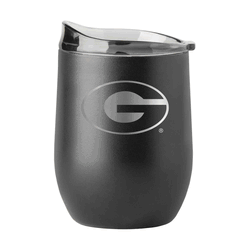 Georgia Bulldogs 16oz Etch Black Powder Coat Curved Beverage