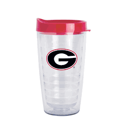 Georgia Bulldogs 16oz Flipside Dbl Wall Clear Tumbler